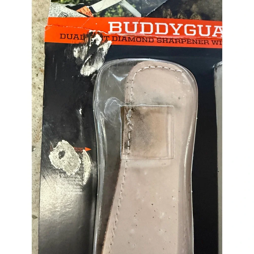 Sharpal 181N Buddyguard Dual-Grit Diamond Sharpener with Leather Strop Orange